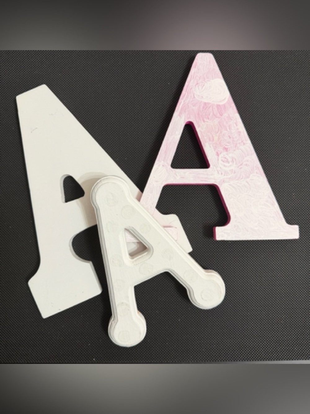 DYI 3 Letter A’s Wooden 3-D Letter Wall Decor - to be rehabilitated, re-colored